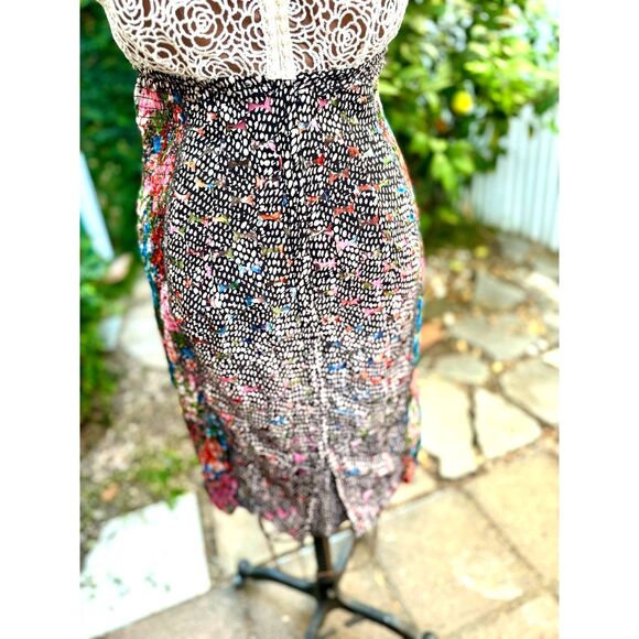 Anthropologie Beguile Byron Lars Lace Study SS Multicolor Print Midi Dress SZ 6 - Picture 7 of 16